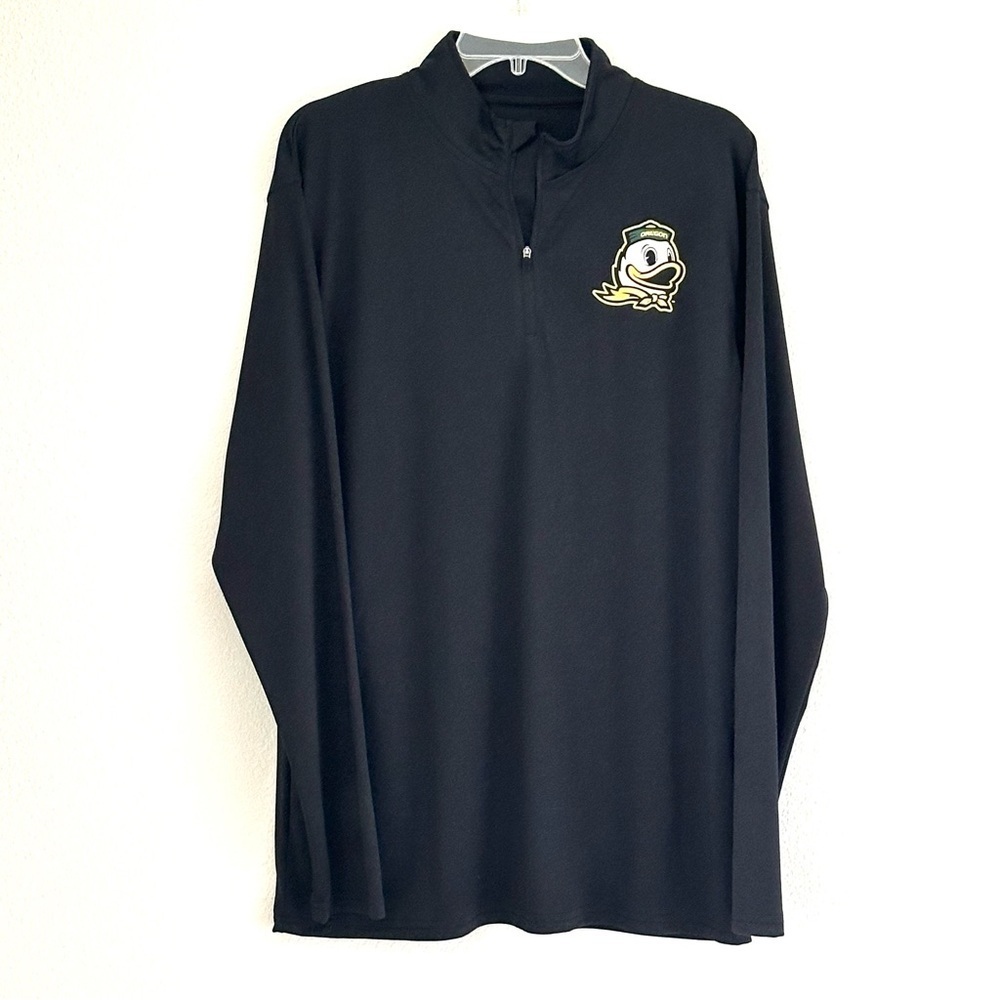 Oregon Ducks Black‎ Quarter-Zip Long-Sleeved Shirt